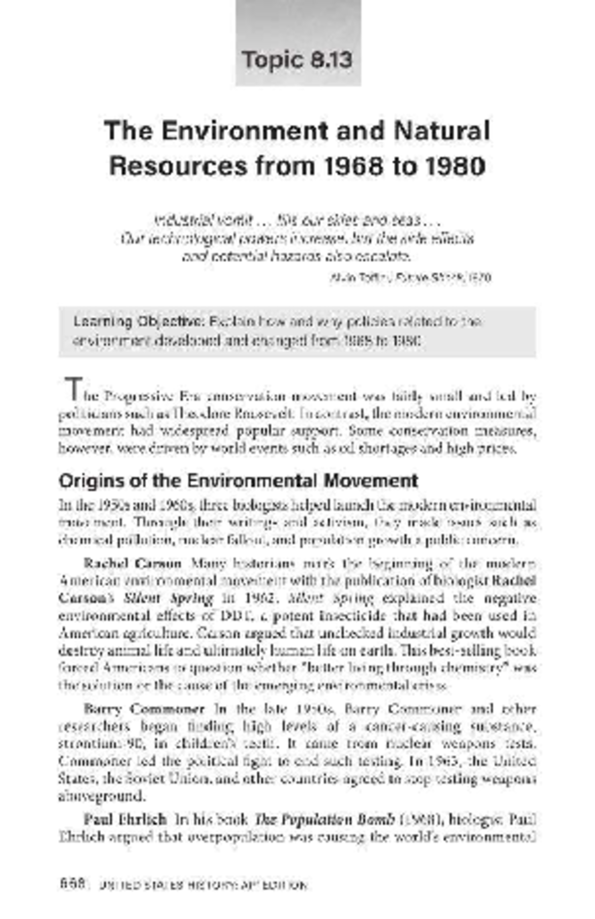Topic 8.13: Evolution of Environmental Policies (1968-1980) - Studocu