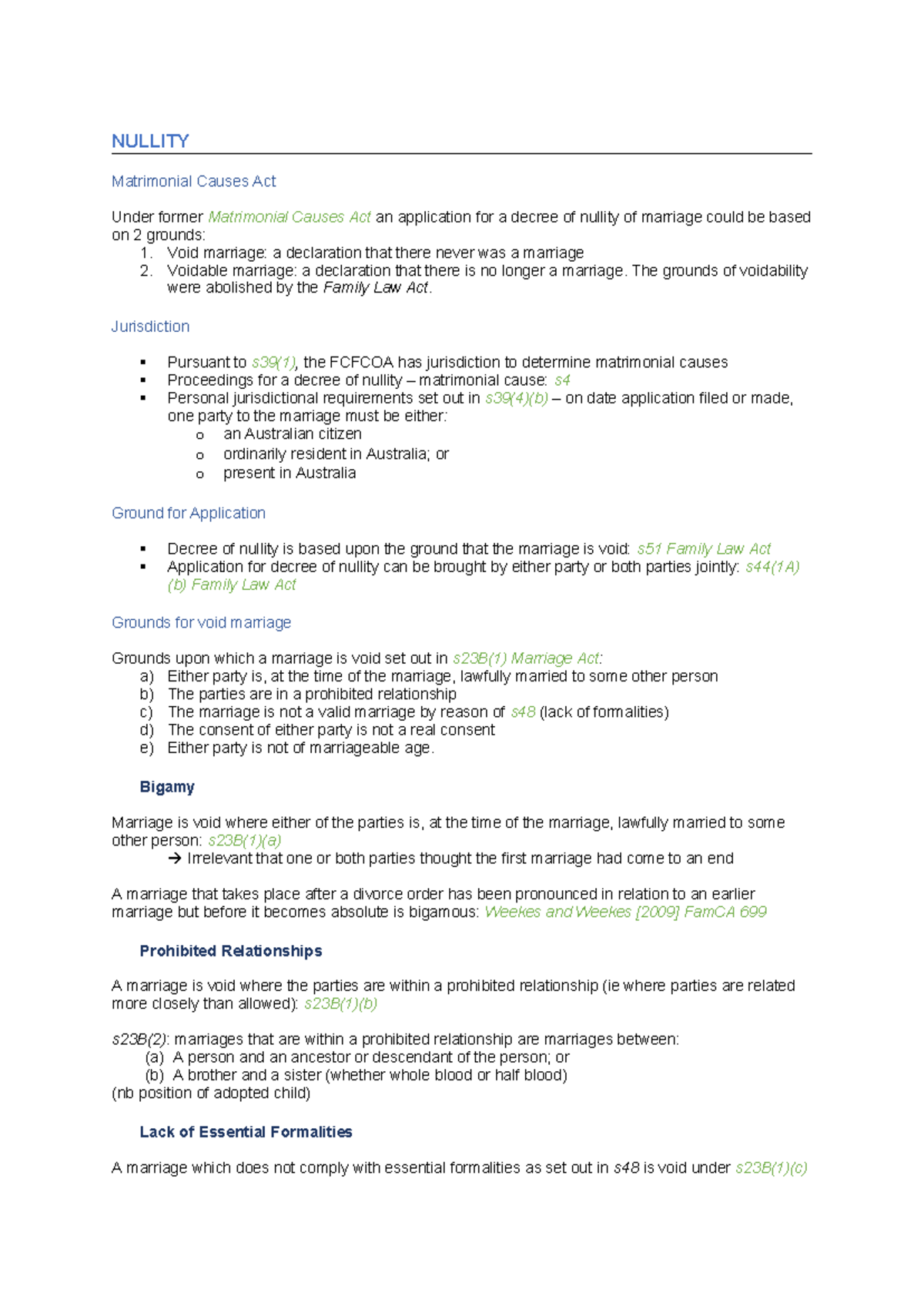 Nullity - NULLITY Matrimonial Causes Act Under former Matrimonial ...