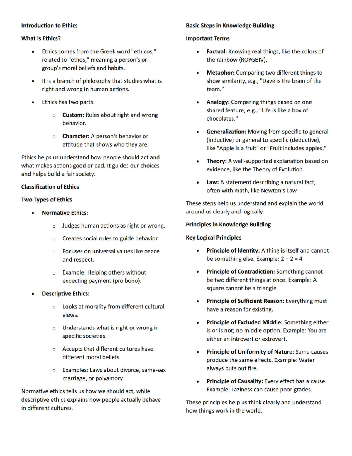 Ethics 101: Key Concepts and Principles in Knowledge Building - Studocu