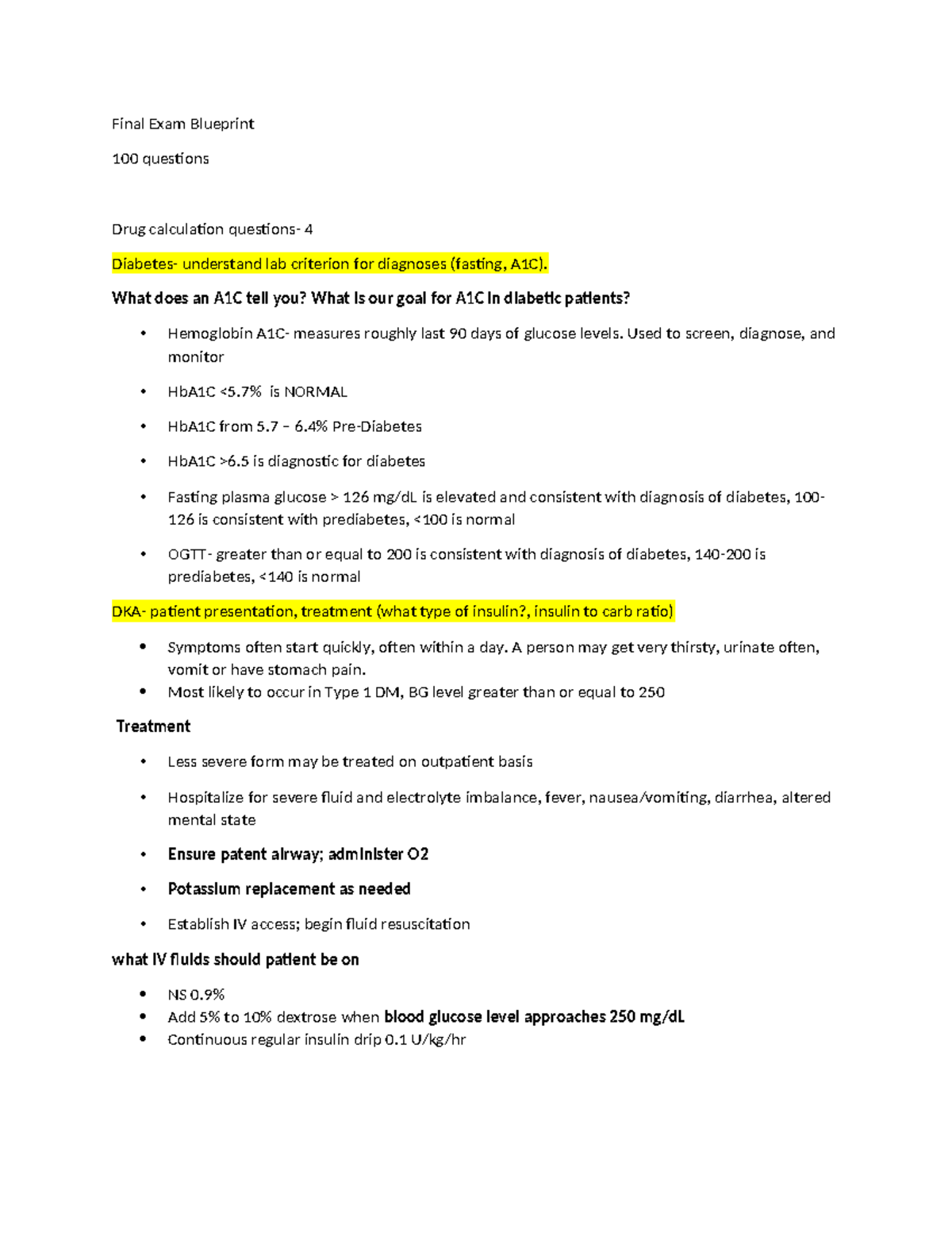 Final Exam Blueprint for Nursing: Key Topics & Study Guide - Final Exam ...