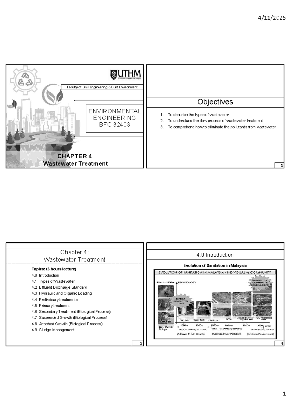 BFC 32403 - Environmental Engineering Chapter 4: Wastewater Treatment ...
