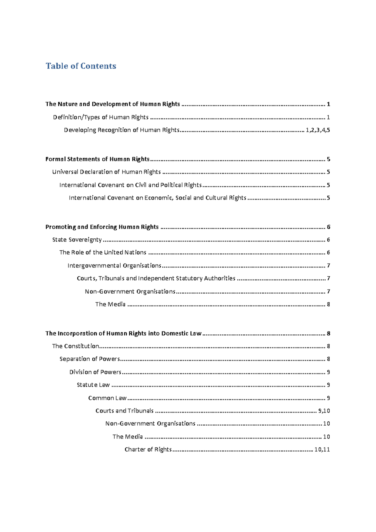 Human Rights Overview - Study Notes for HUR 101 - Studocu