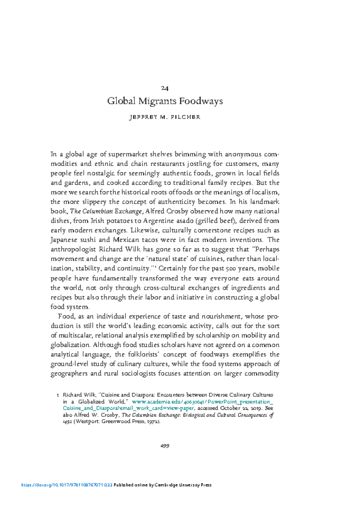 Global Migrants Foodways: Cultural Exchange and Culinary Evolution ...