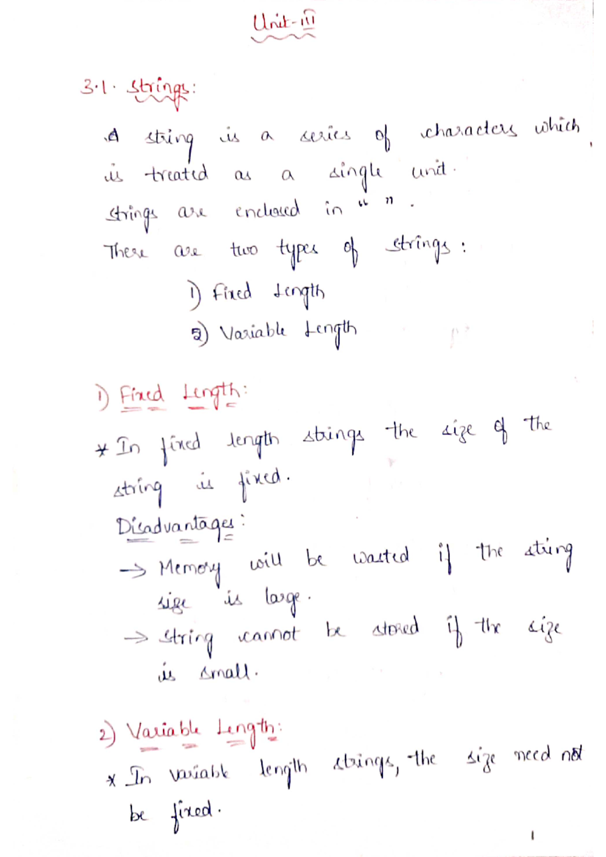 PPS Unit-III: Notes on Strings and Pointers Basics - Studocu