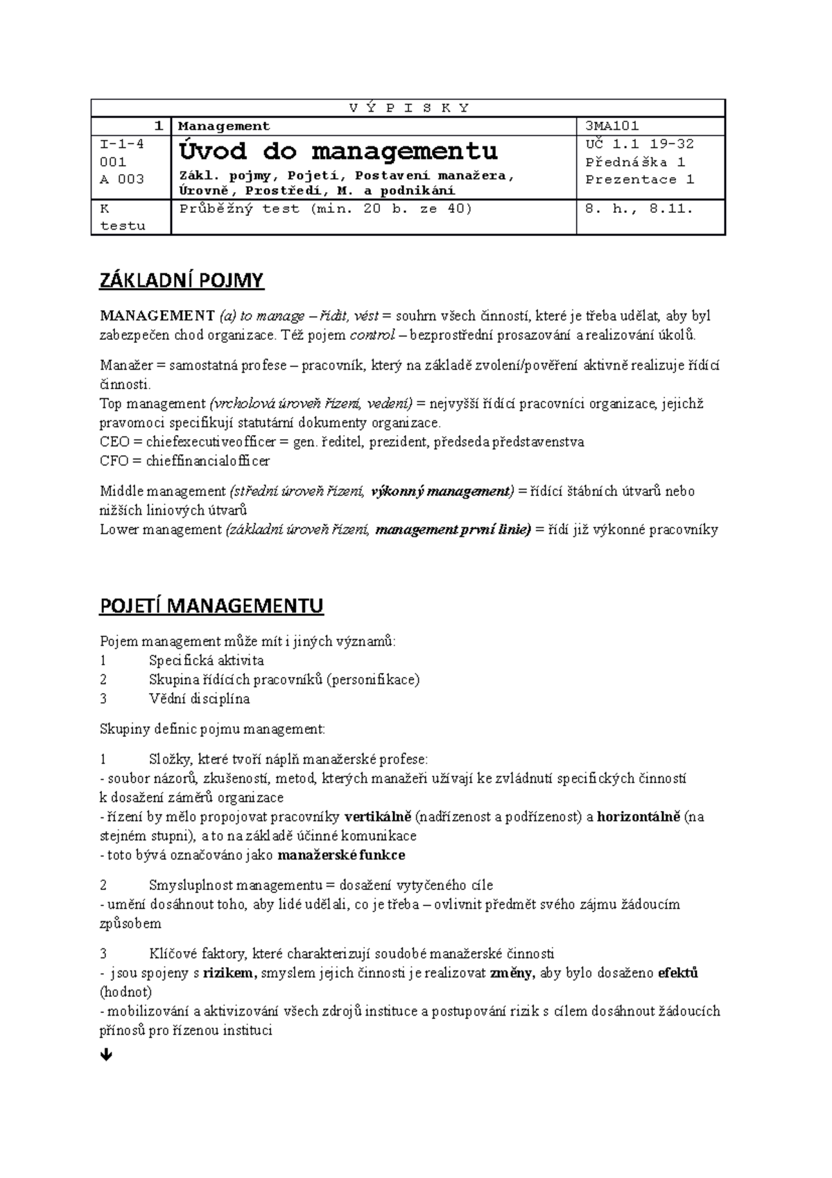 Management 001 A 003: Key Concepts and Principles Explained - Studocu