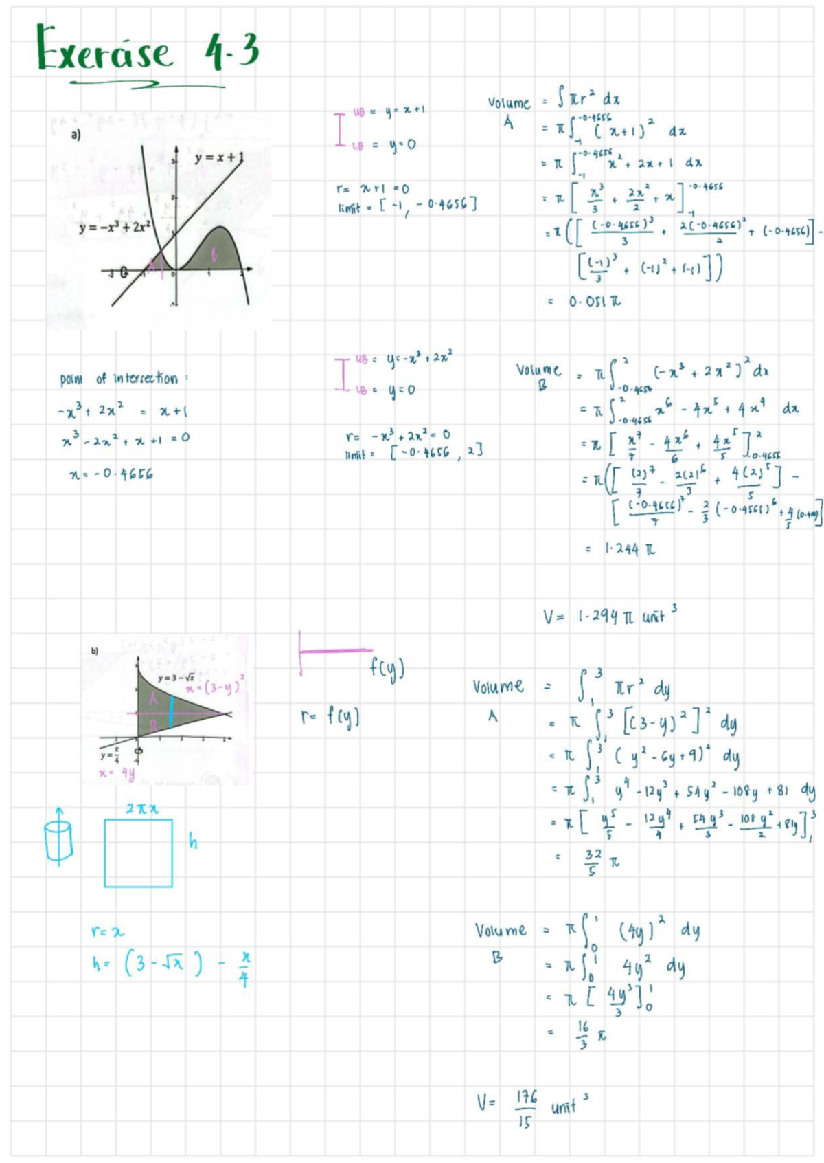 Volume Calculations Using Shell Method in Math 4L56 - Studocu