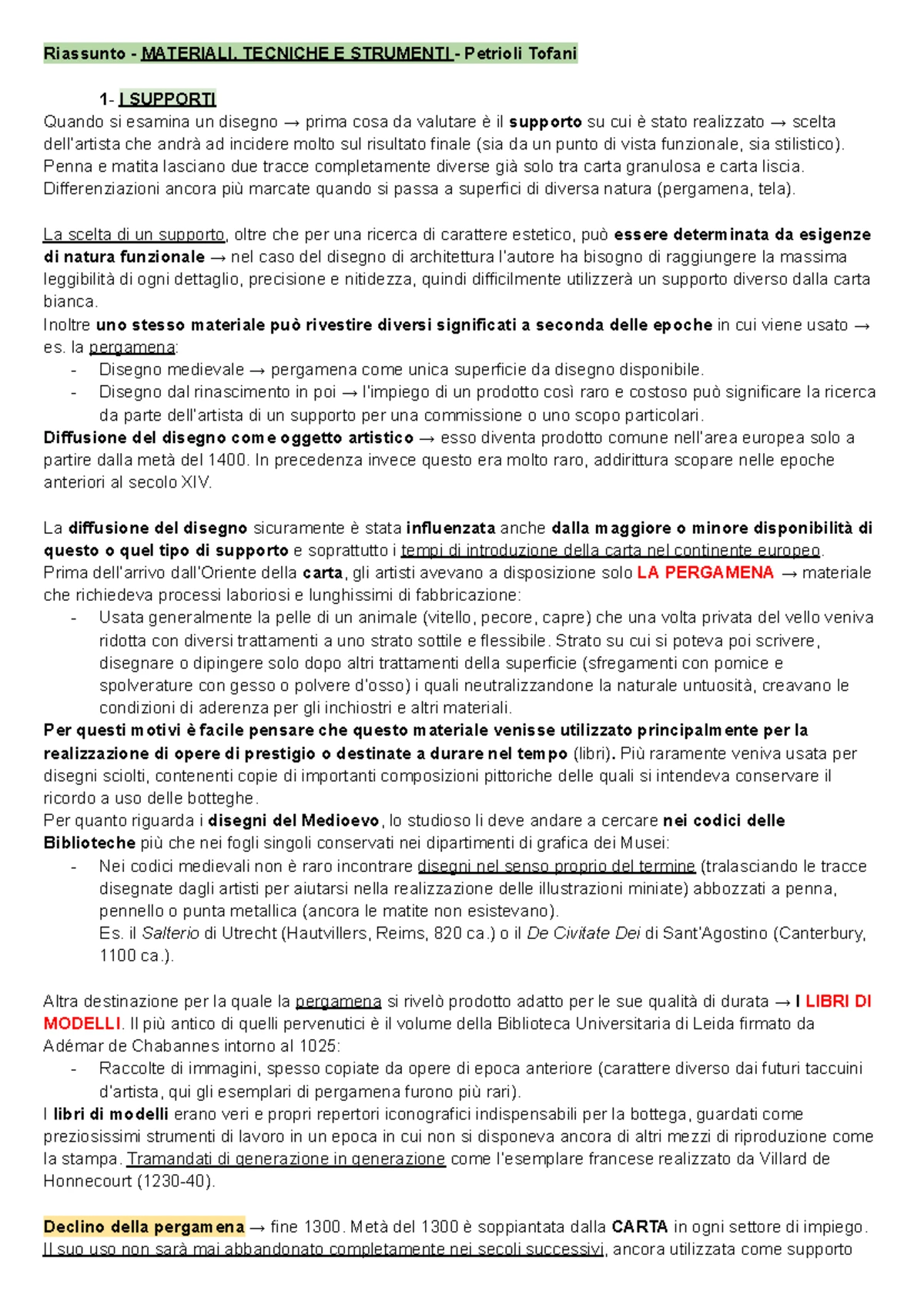 Storia del disegno - I materiali e le tecniche - I materiali e le ...