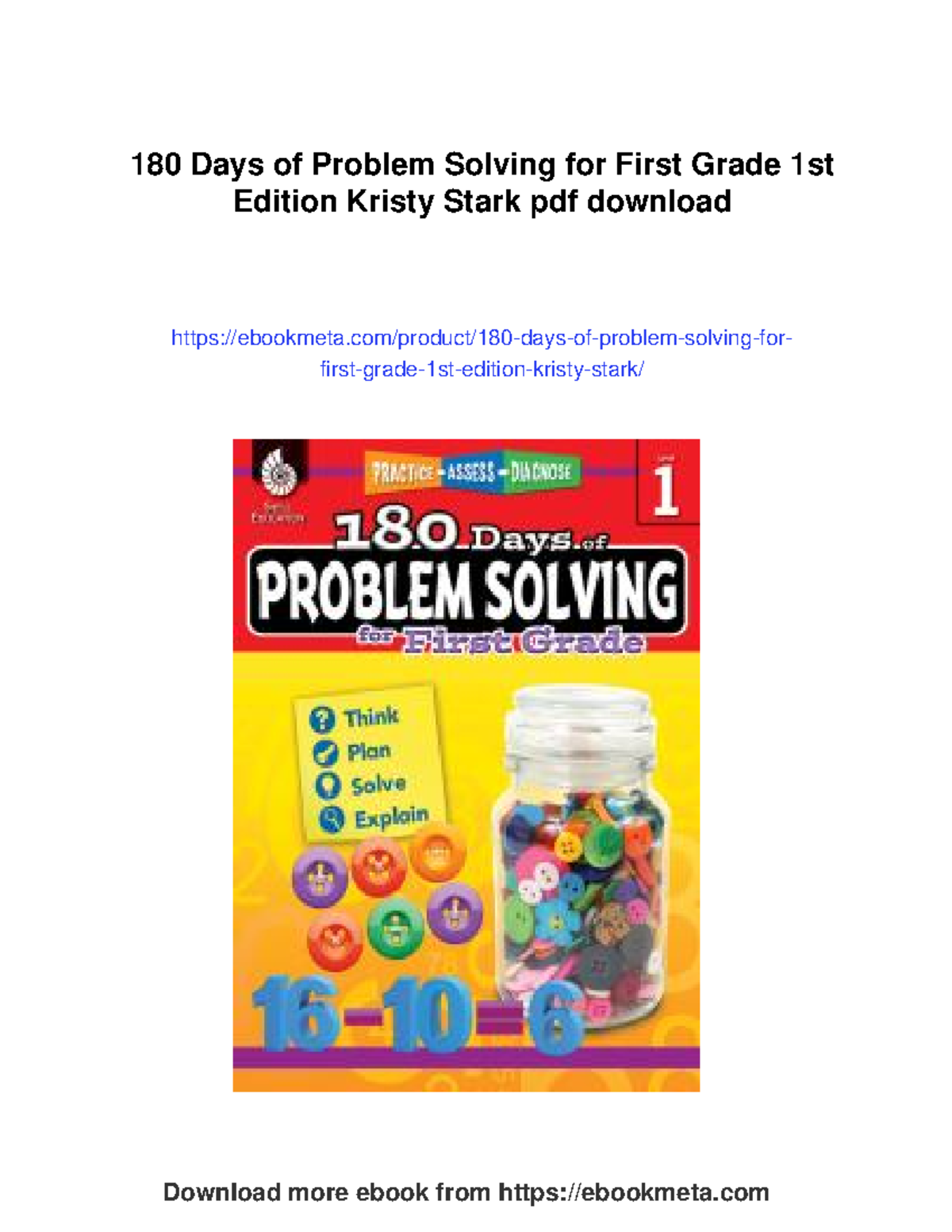 180 days of problem solving for first grade - 1st edition pdf download ...