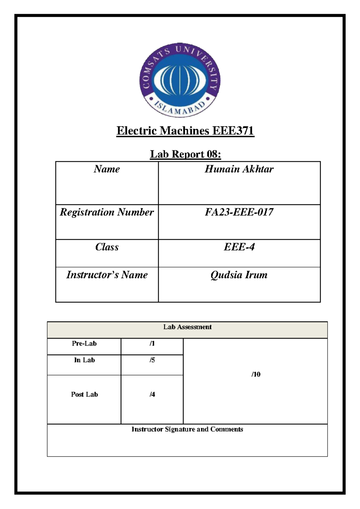 LAB 8: Characteristics of DC Series Motor - Electric Machines Report ...