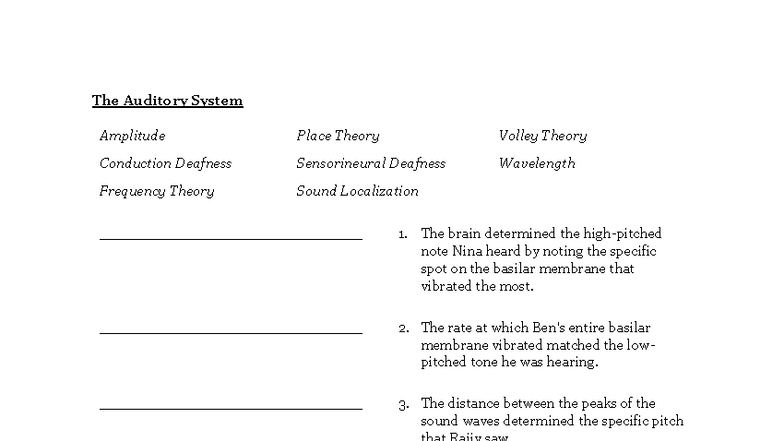 Auditory Concepts - math - The Auditory System Amplitude Conduction ...