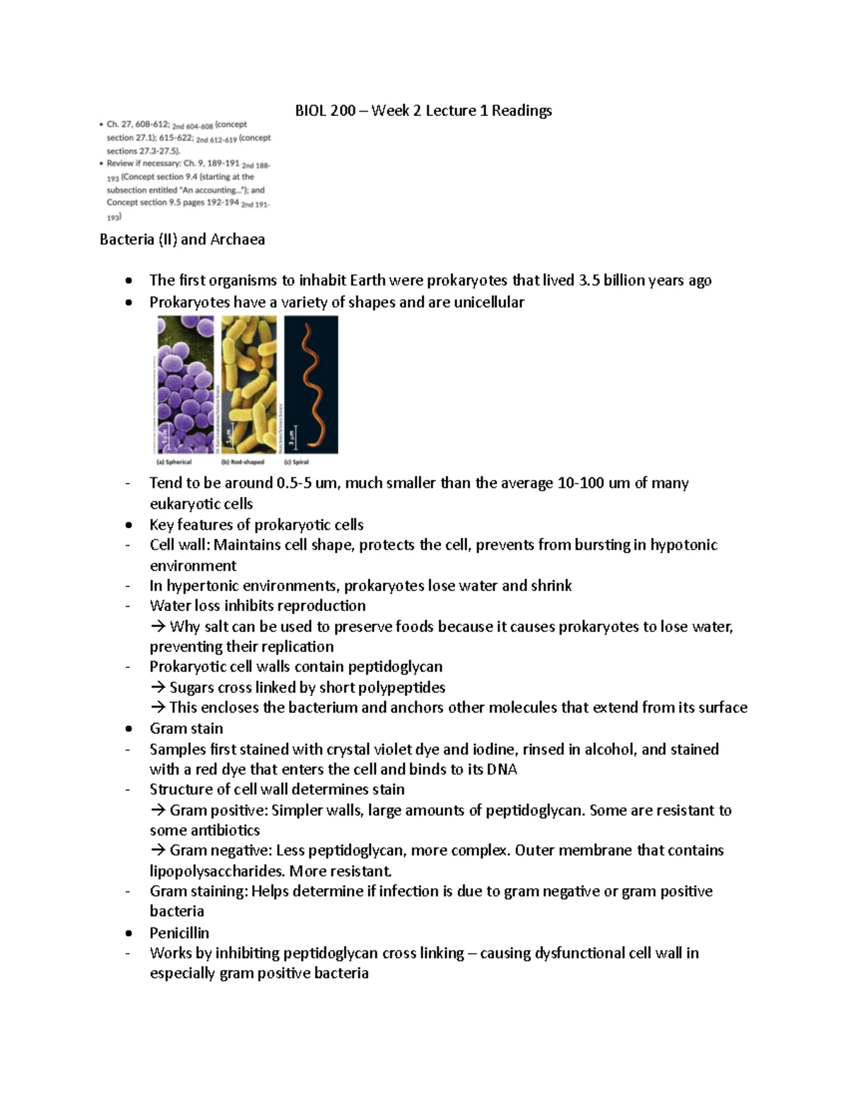 BIOL 200 - Lecture 1 Reading: Exploring Life and Its Themes - Studocu