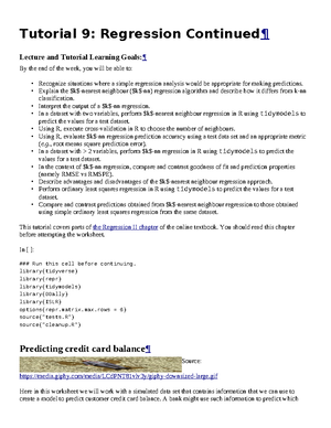 Worksheet classification 1 - Worksheet 6 - Classification¶ Lecture and ...
