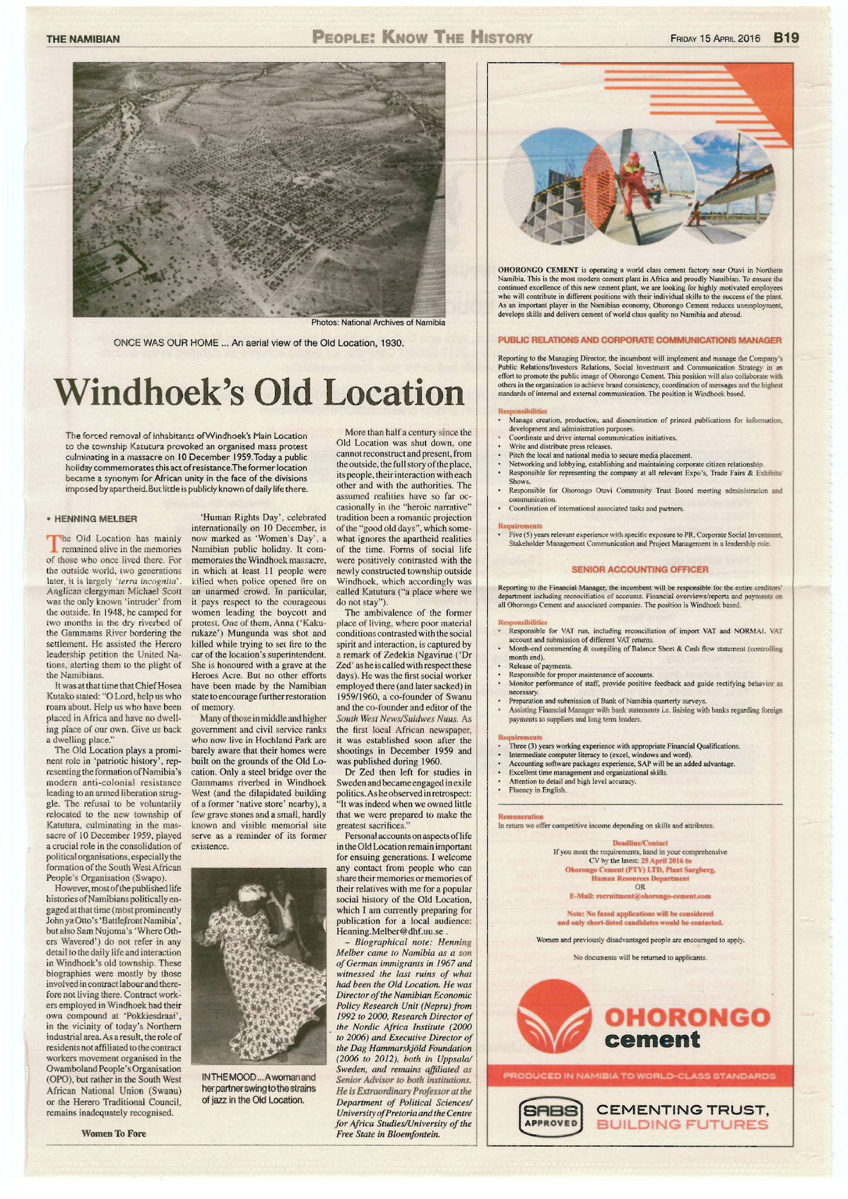 Windhoek's Old Location: A Historical Overview and Its Legacy - Studocu