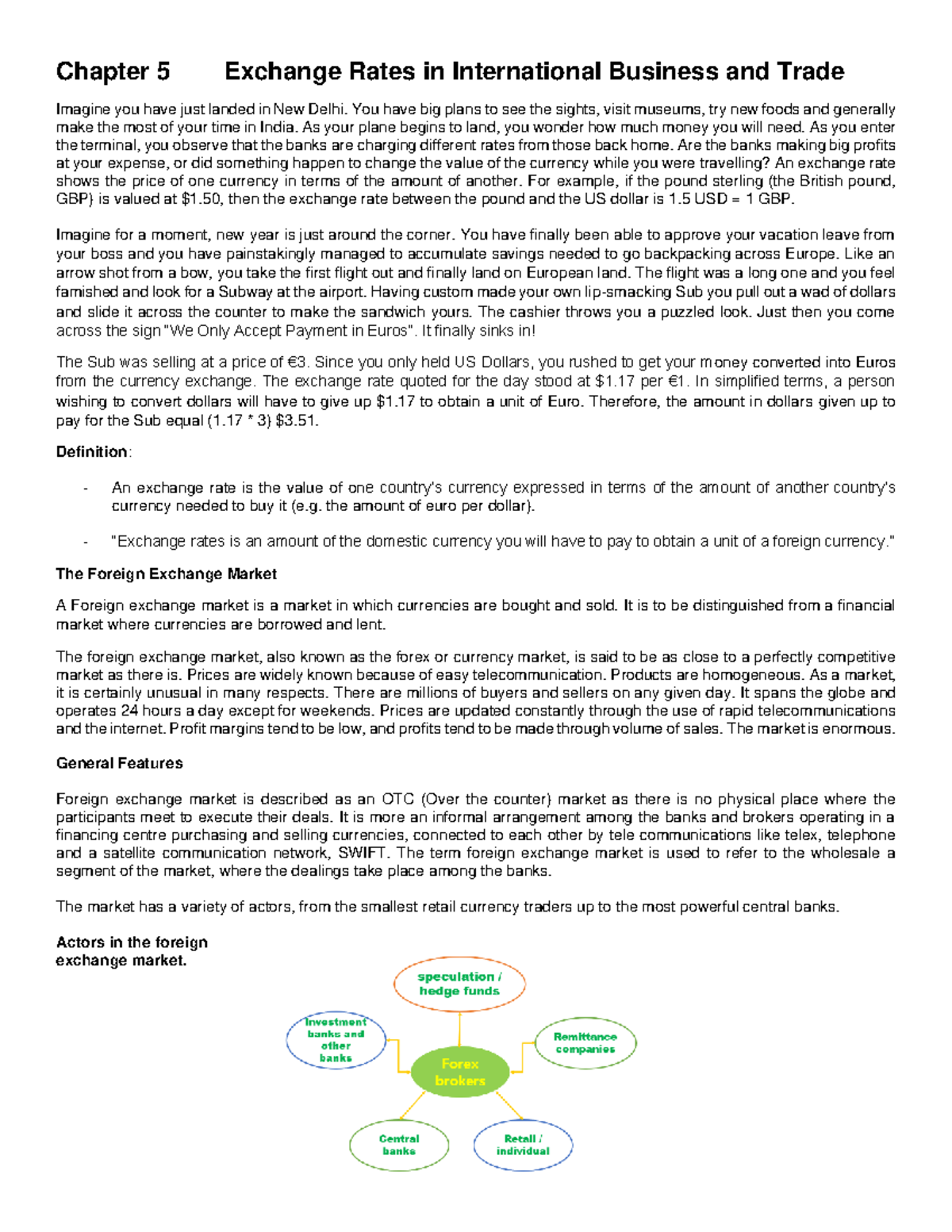 Chapter 5: Understanding Exchange Rates in Int'l Business (IB 101 ...