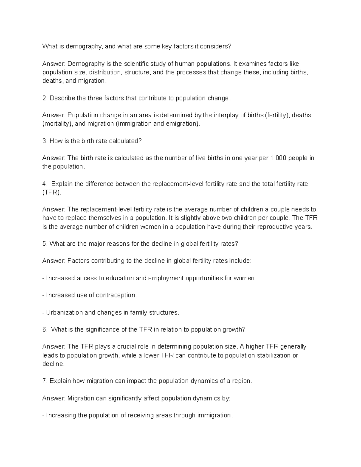 Human Population Dynamics: Key Factors and Climate Change Implications ...