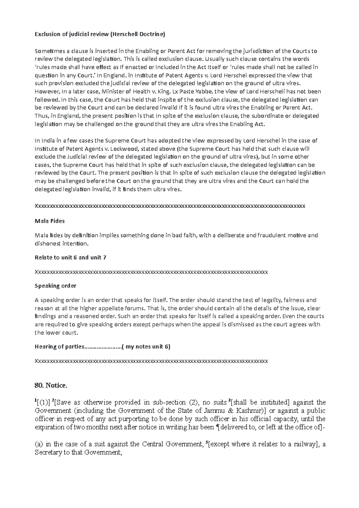 Administrative Law Key Concepts and Judicial Review Notes - Studocu