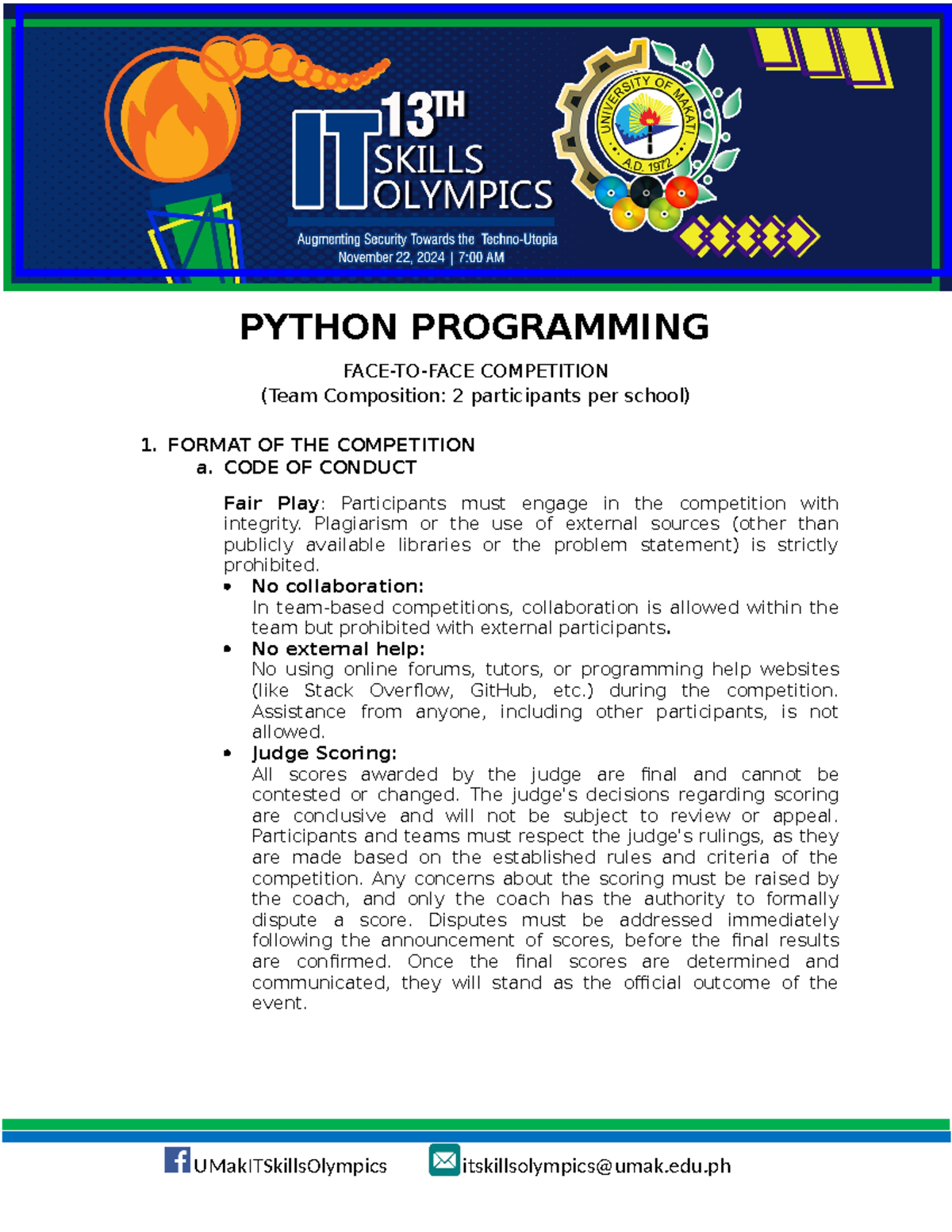 V3- Python- Programming - PYTHON PROGRAMMING FACE-TO-FACE COMPETITION ...