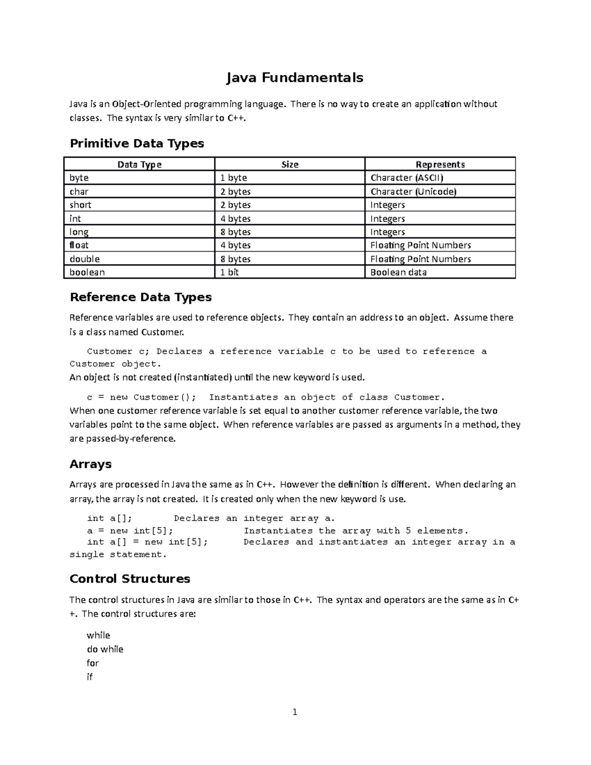 M03 Java Fundamentals: Key Concepts from Murach's Java Book - Studocu