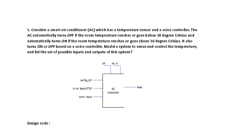 L1 Manual - Smart AC & Digital Clock Design and Verification - Studocu