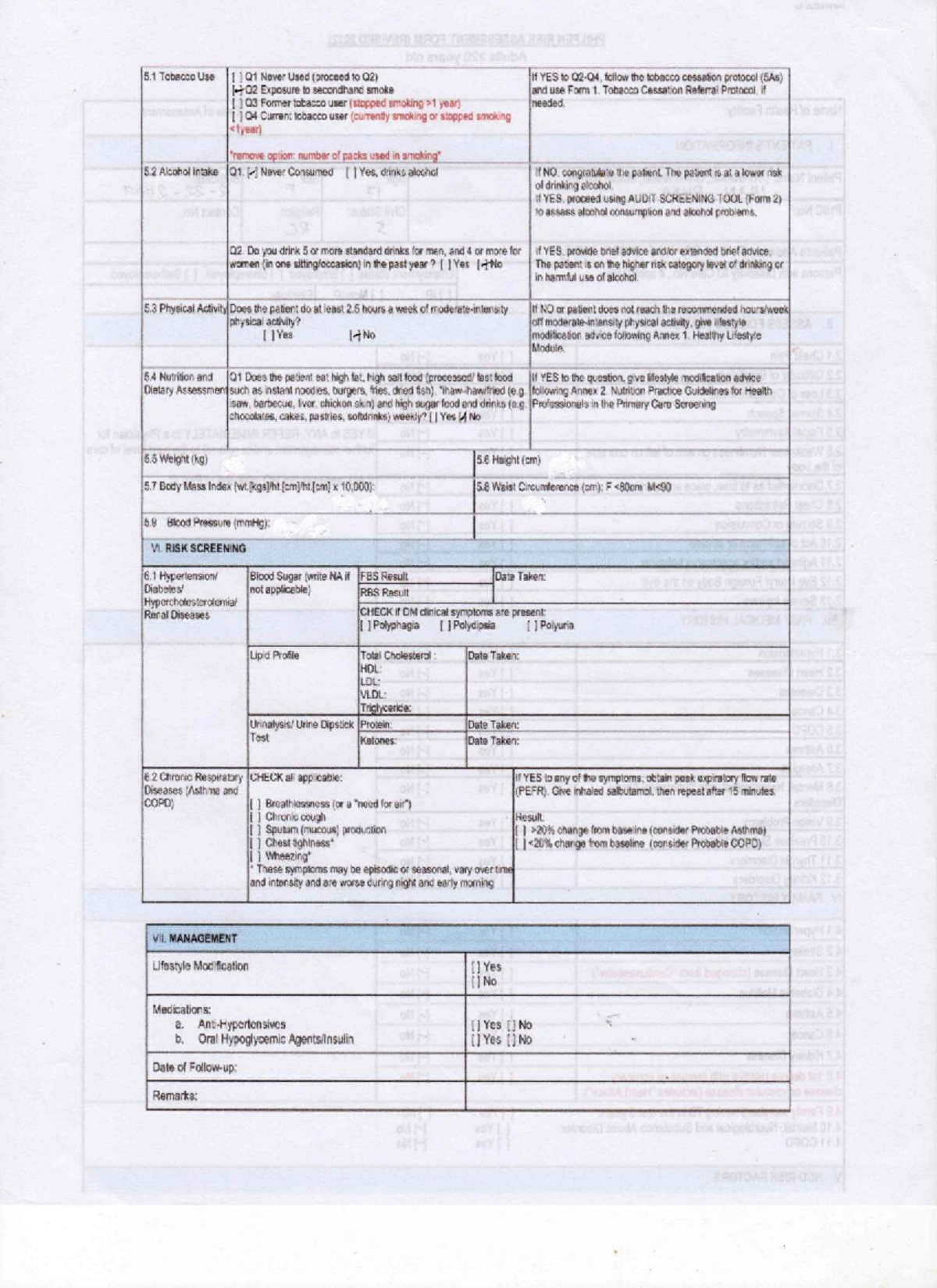 Philpen 2 - Tobacco, Alcohol, and Lifestyle Assessment Protocol - Studocu
