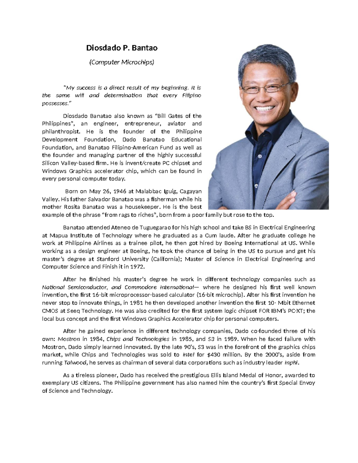 Computer Microchips Inventor Philippines
