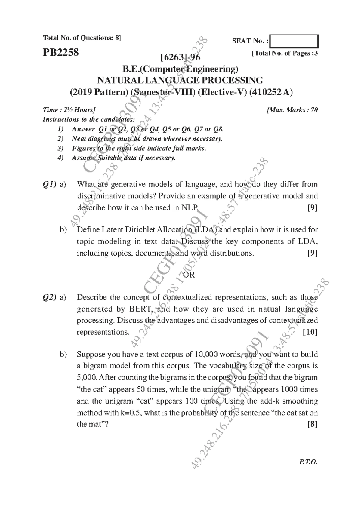 SPPU SE Computer Graphics In-Sem Exam Question Paper (2019 Pattern ...