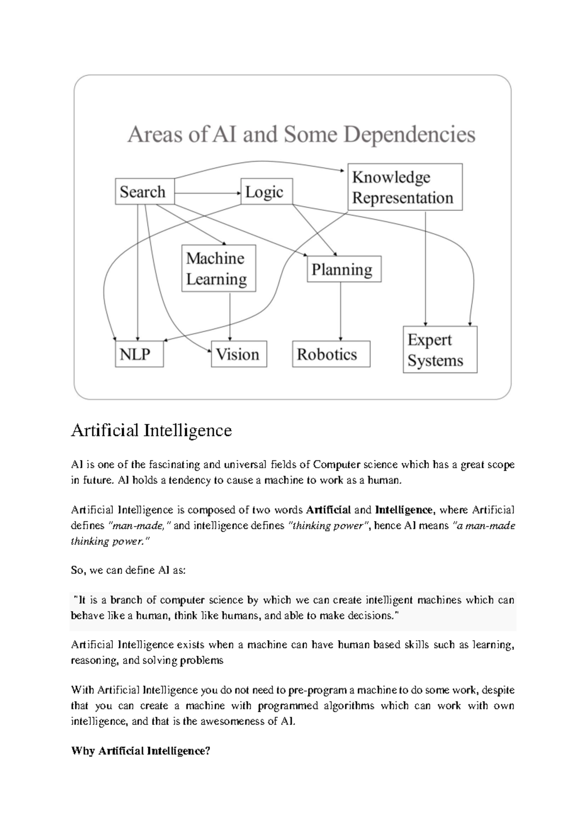 AI Notes Unit- 1&2 - Artificial Intelligence AI is one of the ...