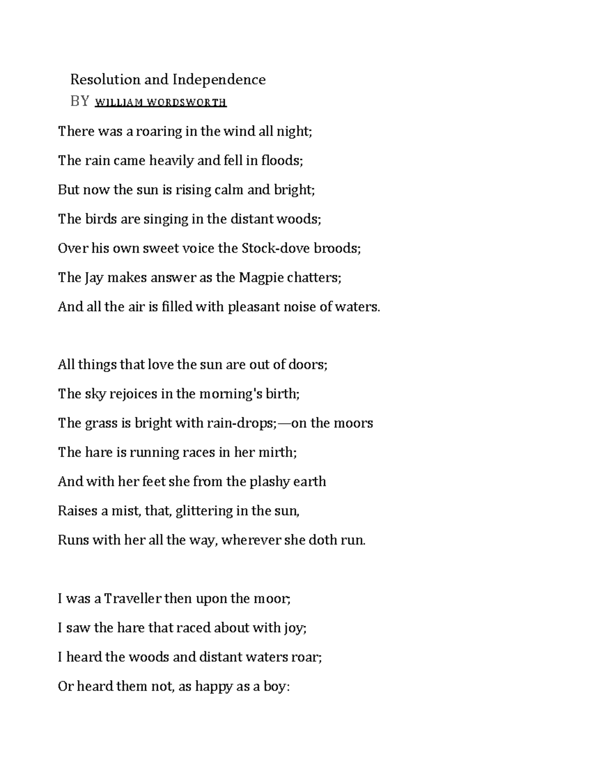 Resolution and Independence (ENG 101): Poem Analysis & Interpretation ...