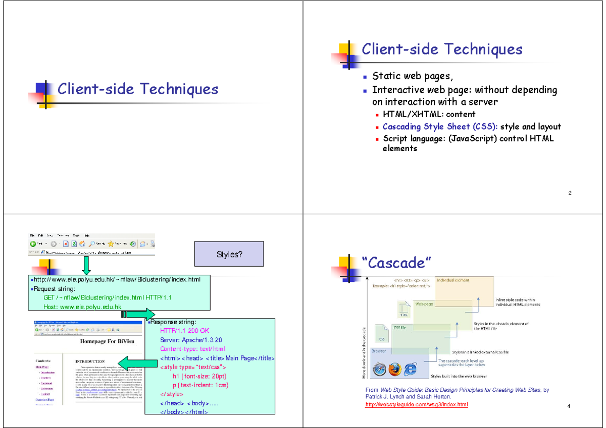 P2S - Client-Side Techniques and JavaScript Overview - Studocu