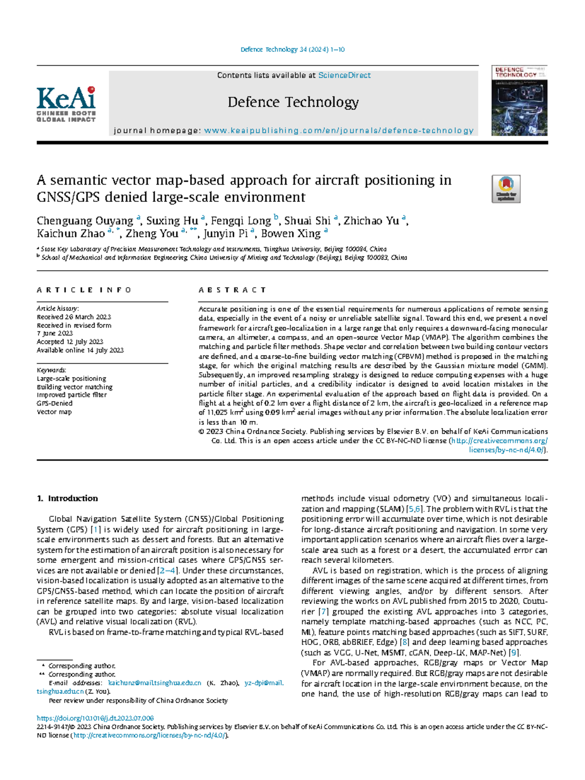 Defence Technology 34 (2024) - A Semantic Vector Map Approach for ...