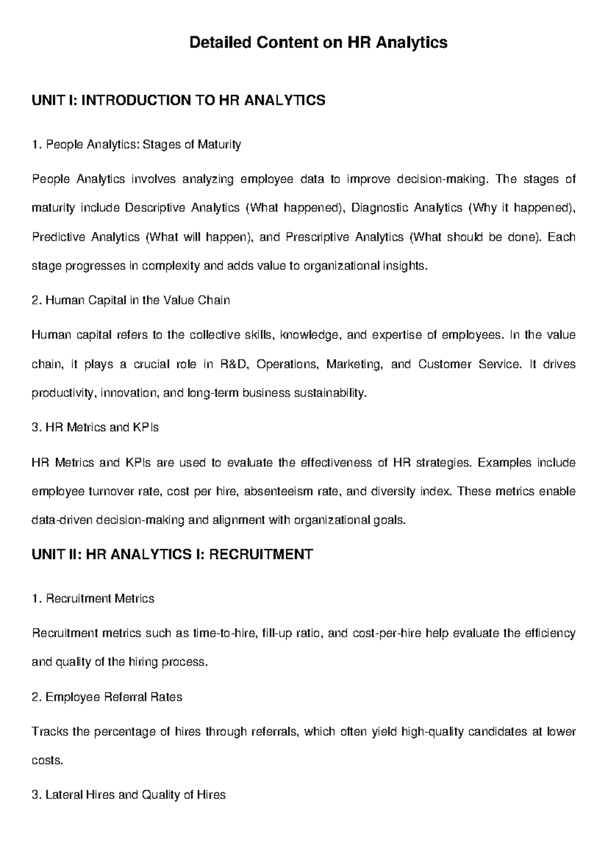 HR analytics content: Detailed overview of key concepts and metrics ...