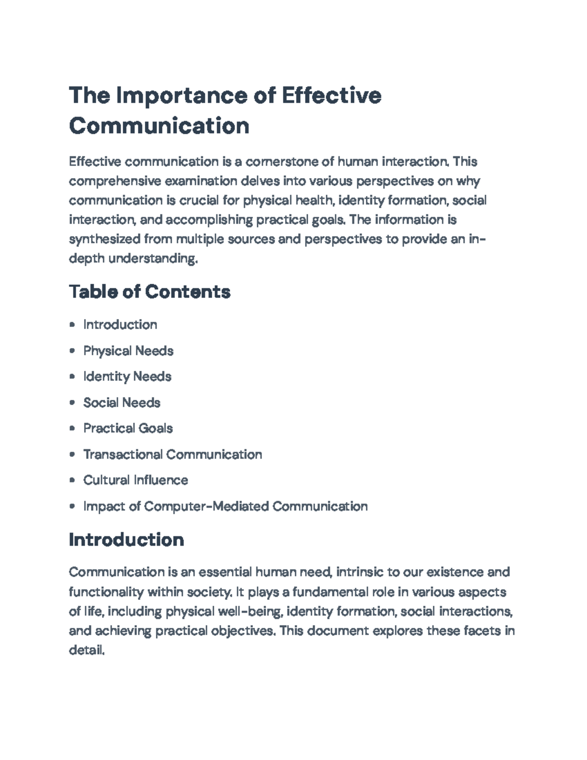 The Importance of Effective Communication in Health and Society - The ...