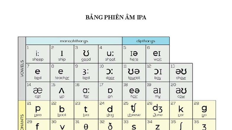 BẢNG Phiên ÂM IPA - yay - Tiếng Anh Cơ bản - BẢNG PHIÊN ÂM IPA Ôn tập ...