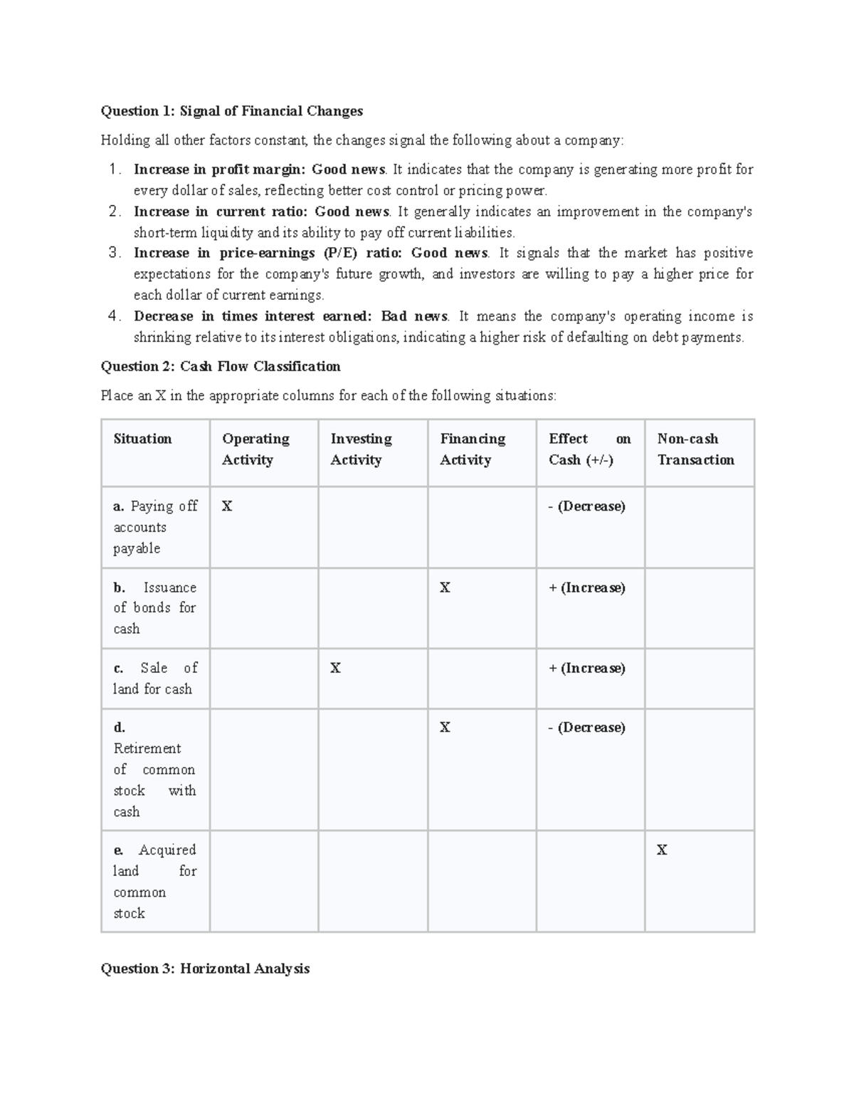 Mock Test: Financial Analysis Insights for Course FIN 101 - Studocu