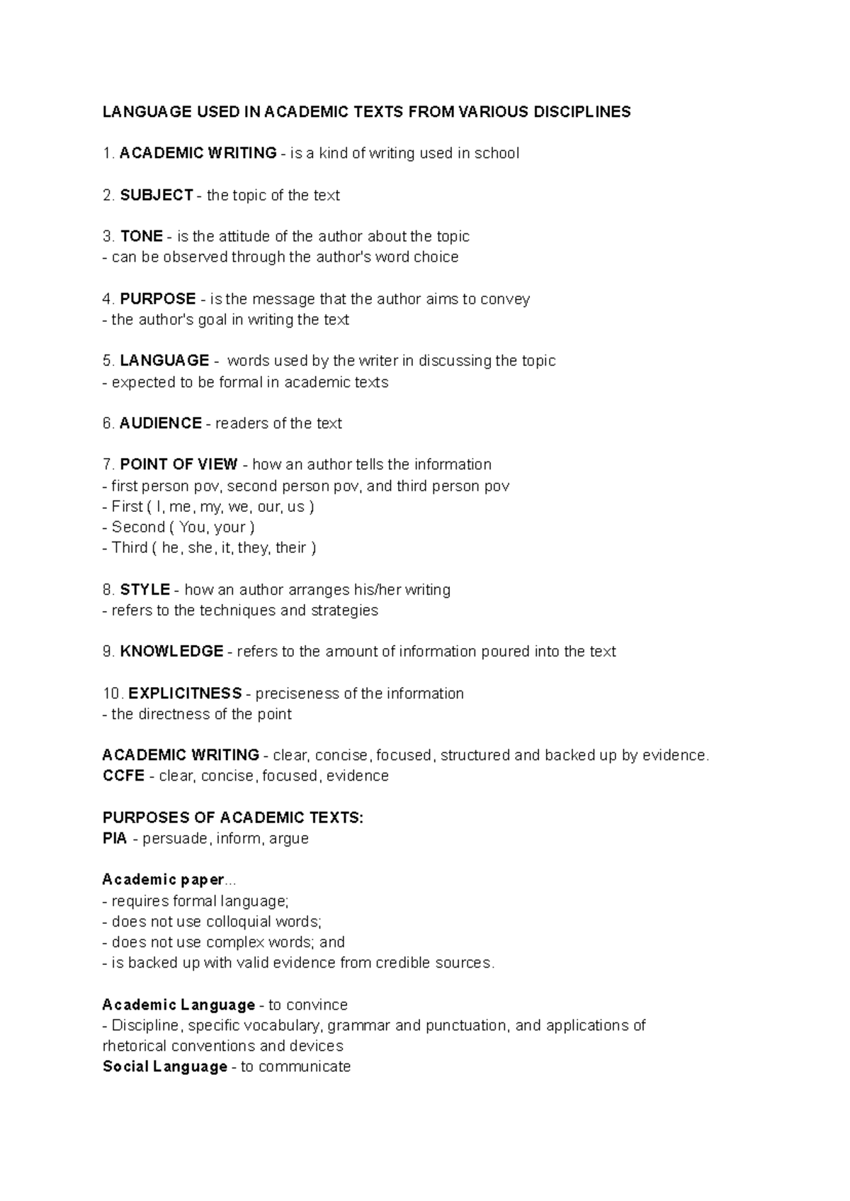 Eapp reviewr - fffffff - LANGUAGE USED IN ACADEMIC TEXTS FROM VARIOUS ...
