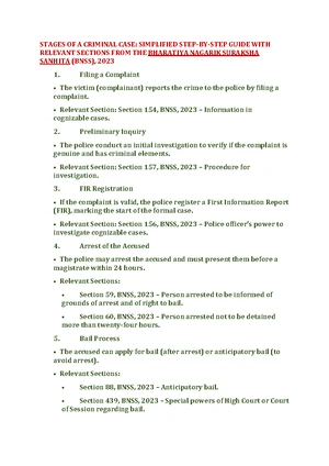 Stages of Criminal Trial Process - BNSS 1733294674 Guide - Studocu