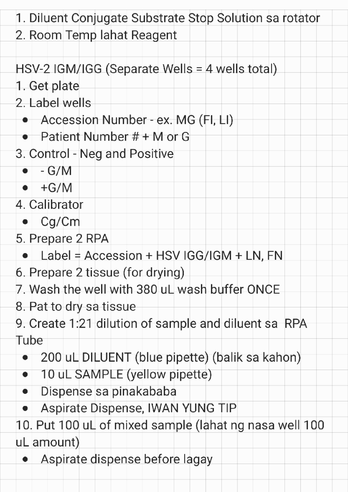 Manual for ELISA Procedure (260105) - Step-by-Step Guide - Studocu