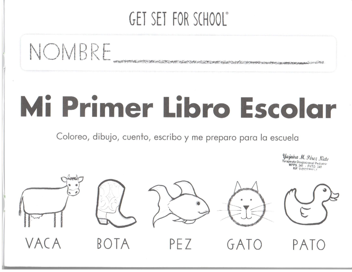 Mi Primer Libro Escolar: Actividades de Coloreo y Escritura para Niños - Document Preview