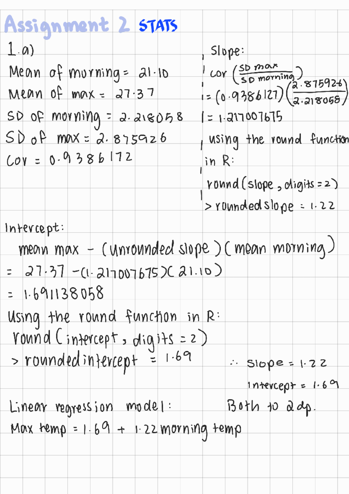 Assignment 2 STATS: Linear Regression & Hypothesis Testing Analysis ...
