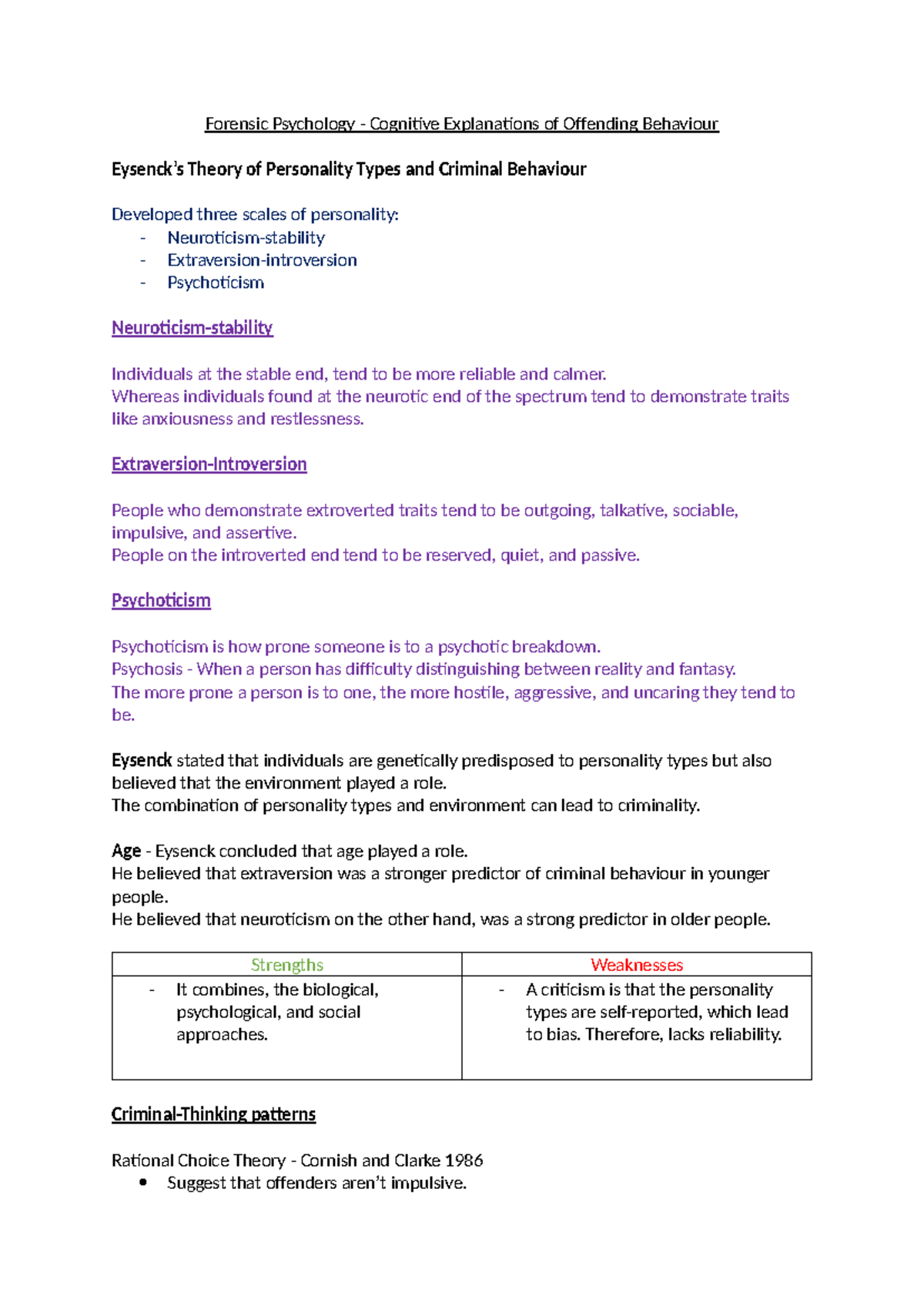 Cognitive Explanations of Offending Behaviour - Forensic Psychology ...