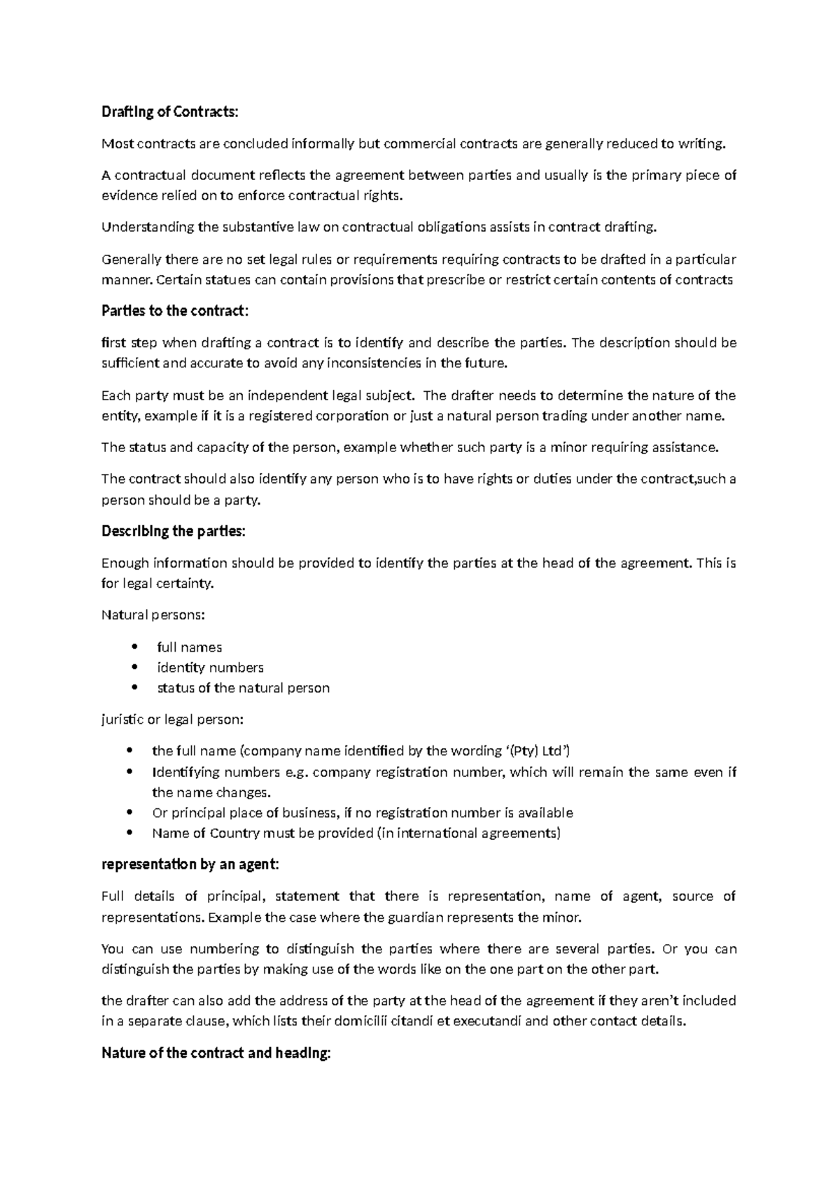 Drafting of Contracts: Key Elements and Best Practices - Studocu