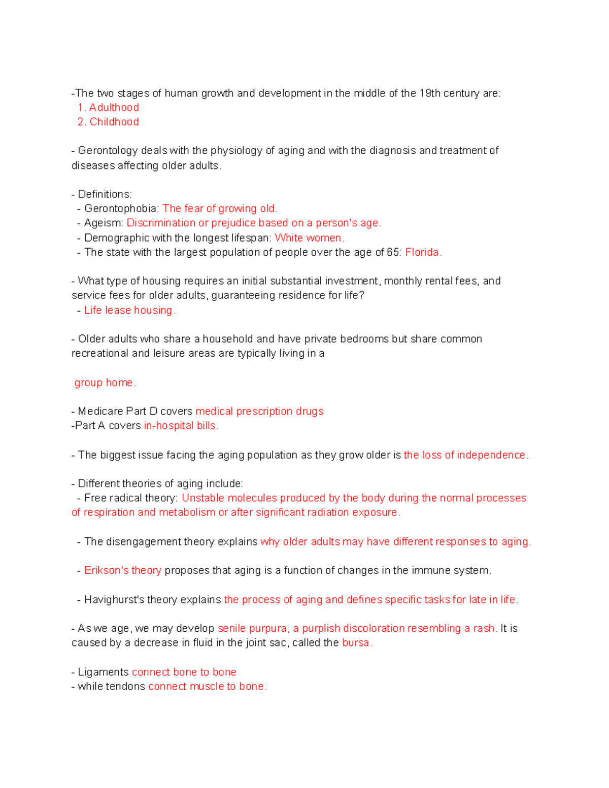 Geriatric Exam 1 Notes - Key Concepts and Insights on Aging - Studocu