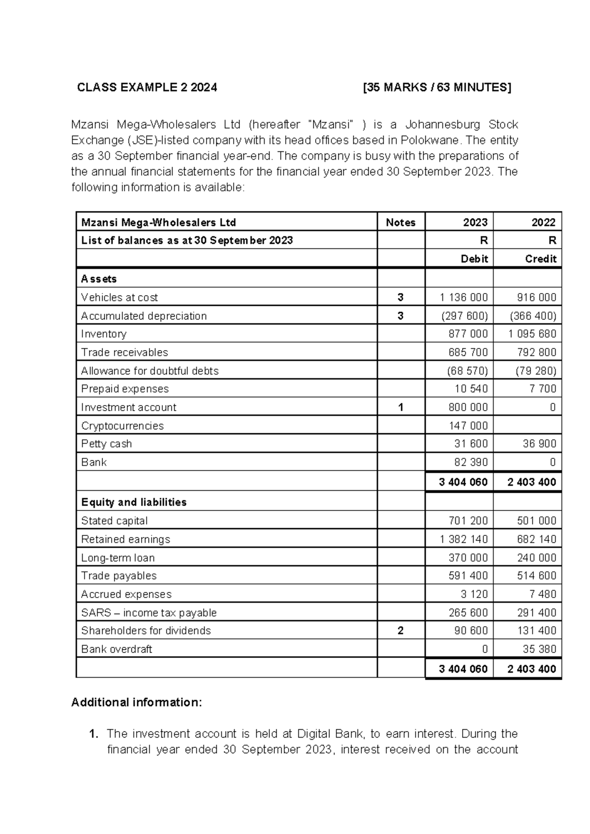Class Example 2 2025 - Financial Statements Preparation - Studocu