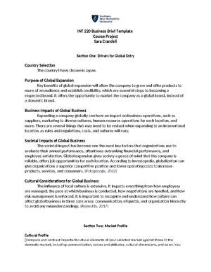 INT 220 Business Brief Template - INT 220 Business Brief Template ...