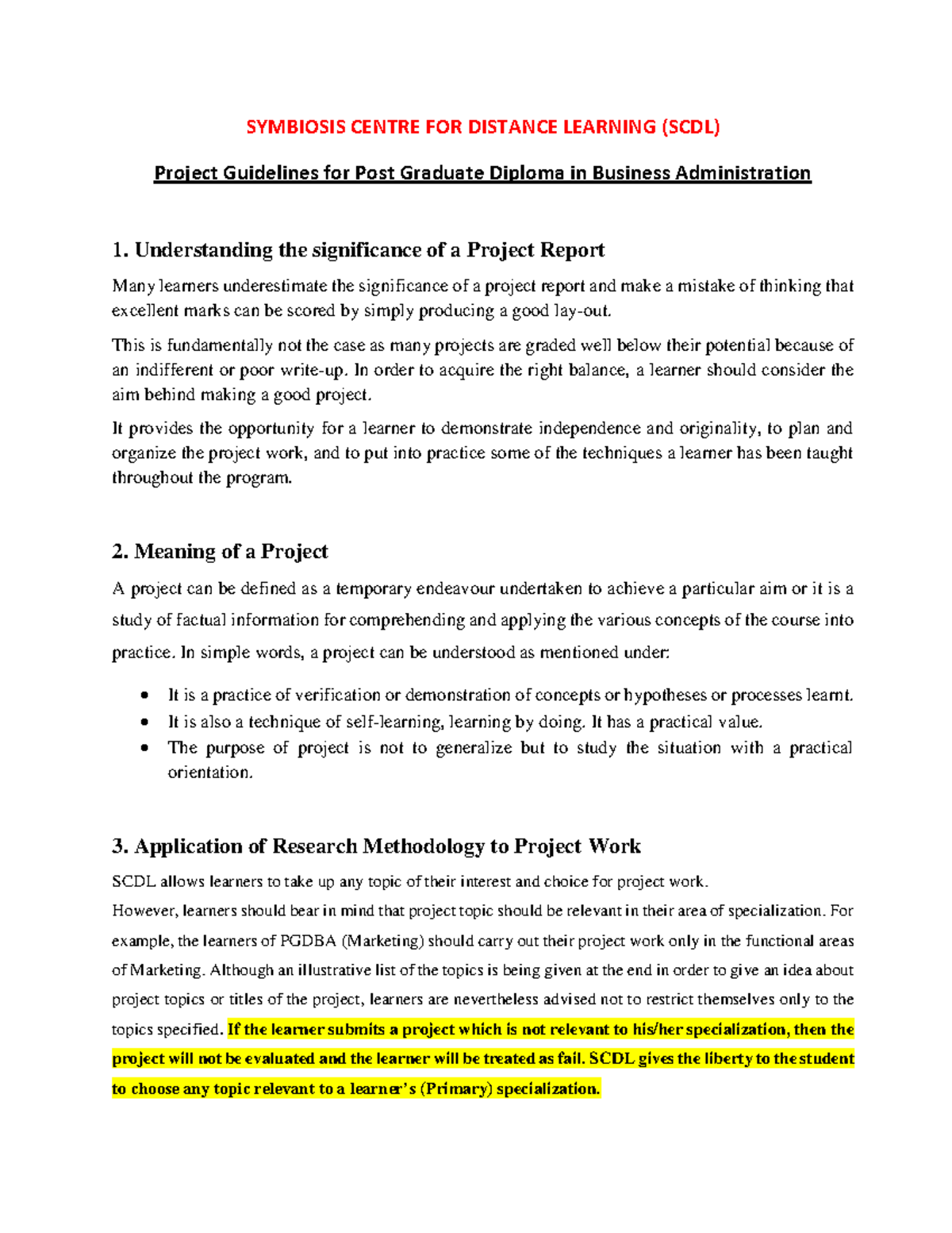 PGDBA Project Report Guidelines: Comprehensive Instructions for Success ...
