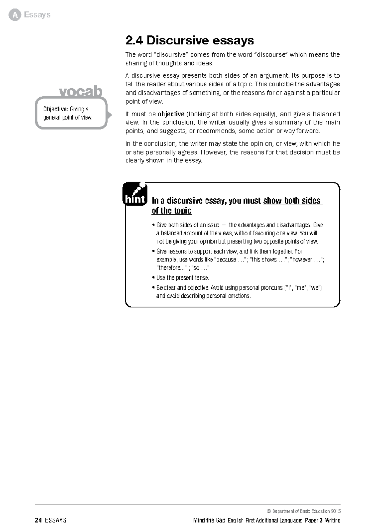 ENG 2.4 Discursive Essays: Exploring Arguments for Paper 3 - Studocu