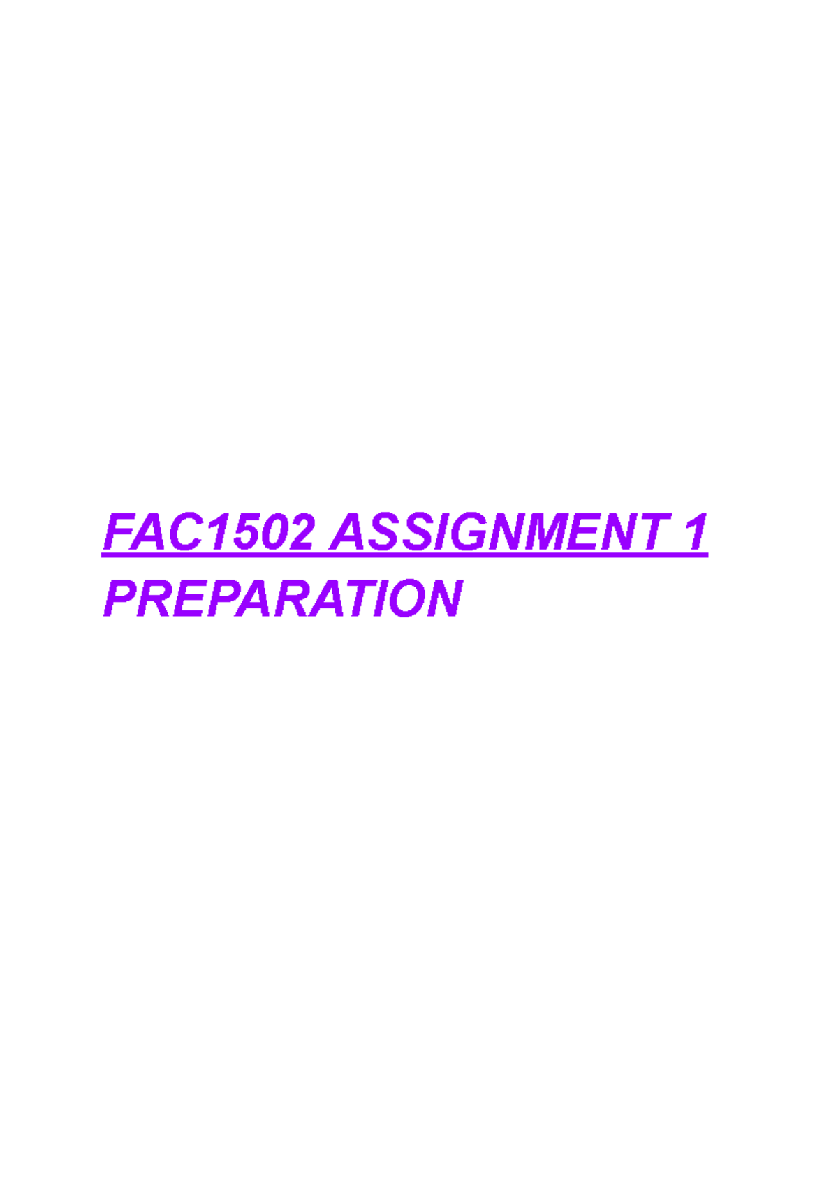 FAC1502 Assignment 1 - Accounting Transactions Analysis - Studocu