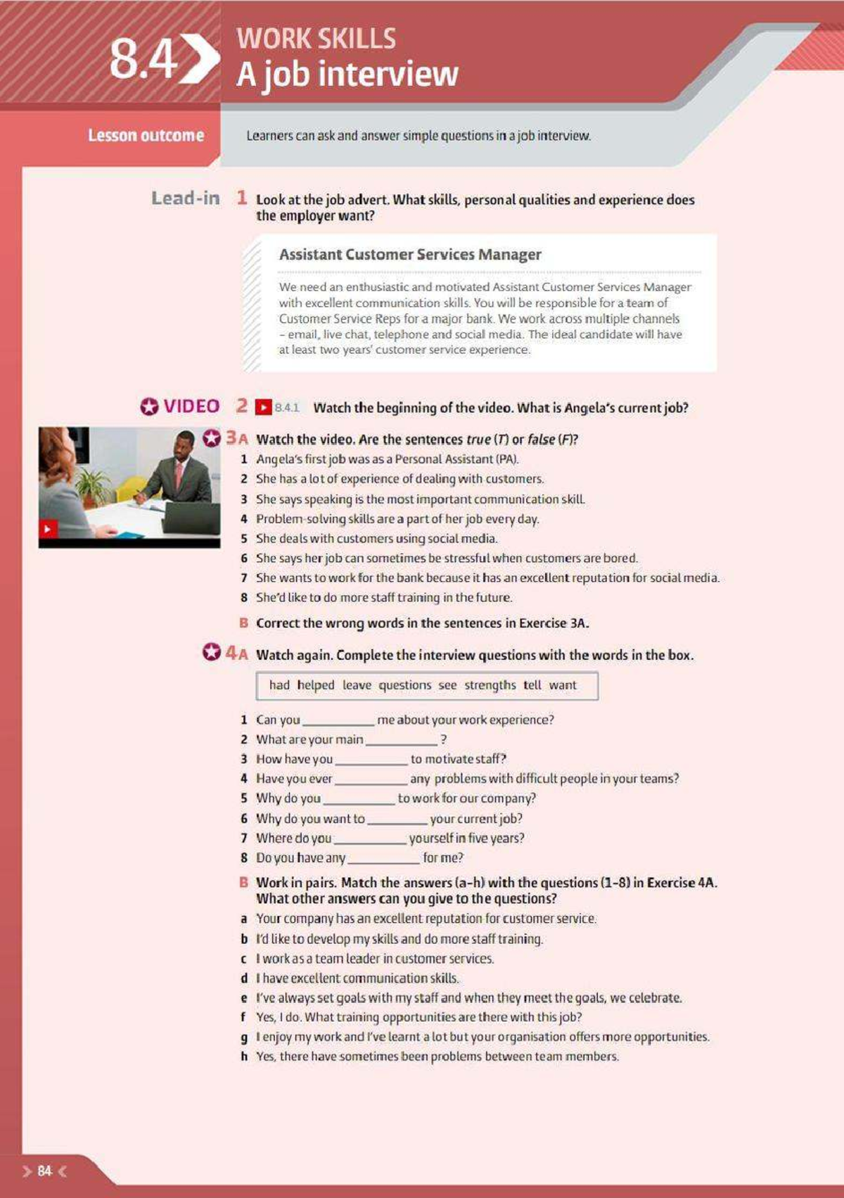 Business Skills: 8.4 Job Interview Lesson Notes - Studocu