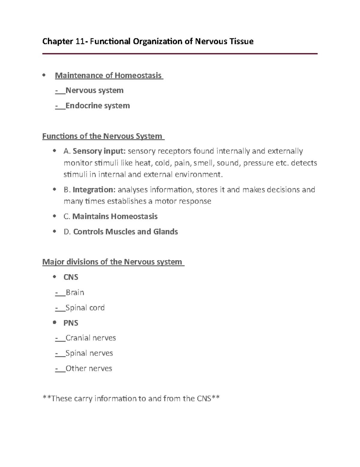 Chapter 11- functional organization of nervous system - Deprecated API ...