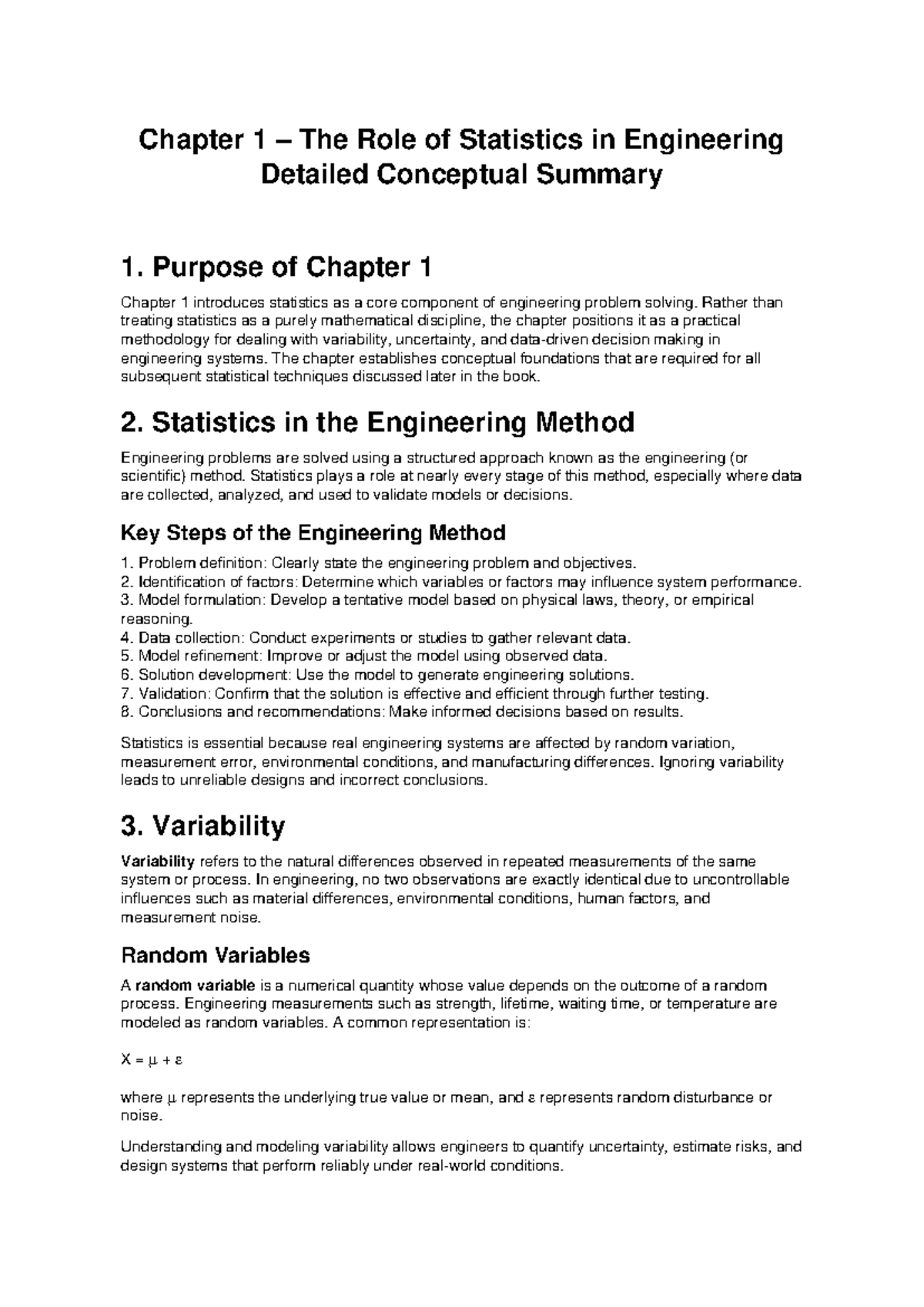 Chapter 1: The Role of Statistics in Engineering - Detailed Summary ...